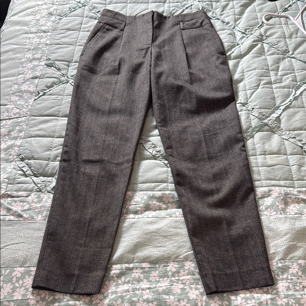 Zara Glen 851 Dark Gray Dress Trousers with Tailored Fit and Pleated Front XS